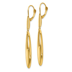 14K Polished Leverback Dangle Earrings