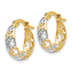 14K Two-tone Gold Earrings