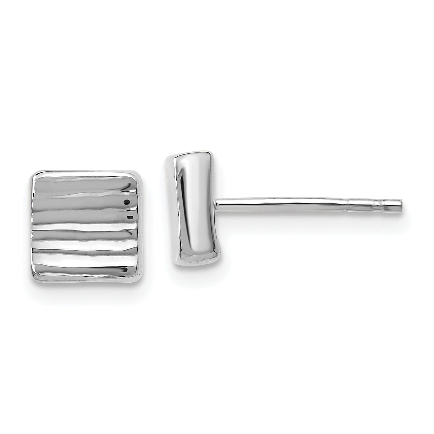 14K White Gold Post Earrings