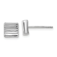 14K White Gold Post Earrings