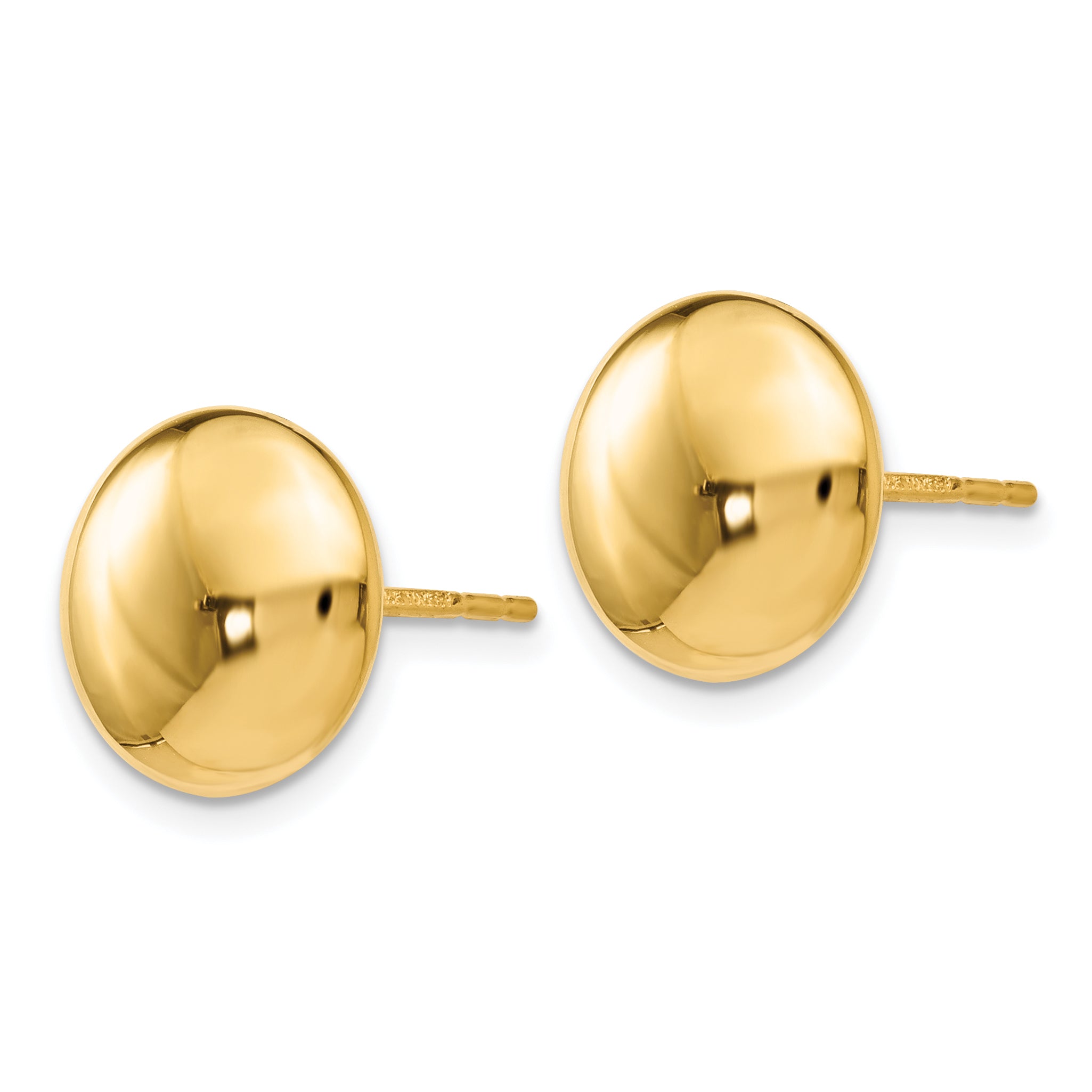 14K Polished Button Post Earrings