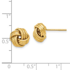 14K Polished Textured Love Knot Earrings