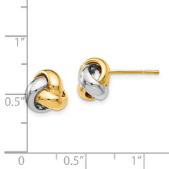 14K Two-tone Polished Love Knot Earrings