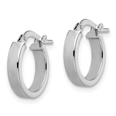 14K White Gold Polished Hoop Earrings