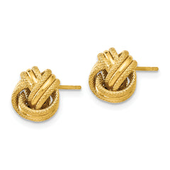 14K Knot Polished D/C Post Earrings