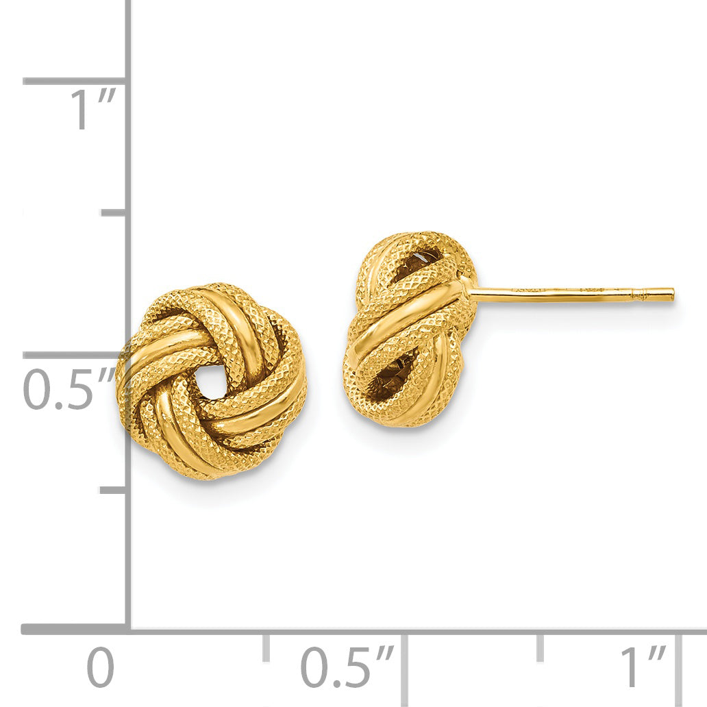 14K Knot Polished D/C Post Earrings