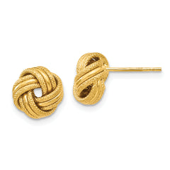 14K Knot Polished D/C Post Earrings