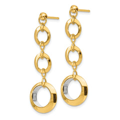 14K Two-tone Polished Circle Reversible Post Earrings