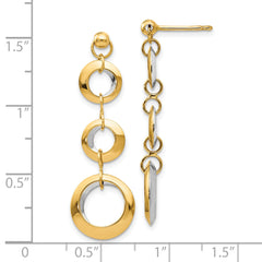 14K Two-tone Polished Circle Reversible Post Earrings