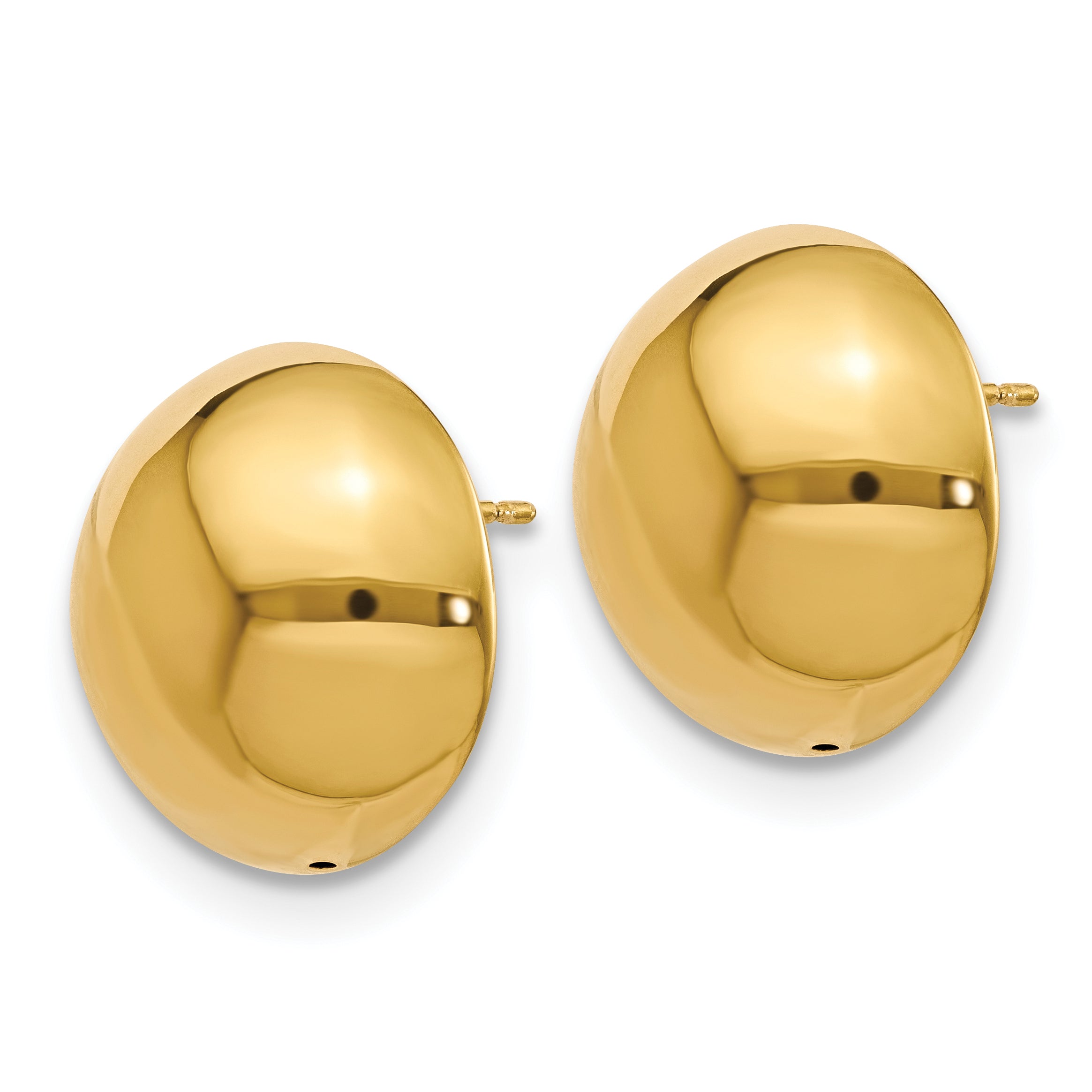 14K Polished Hollow Domed Post Earrings