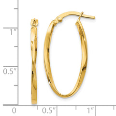 14K Twisted Oval Hoop Earrings