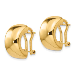 14K Polished Omega Back Earrings