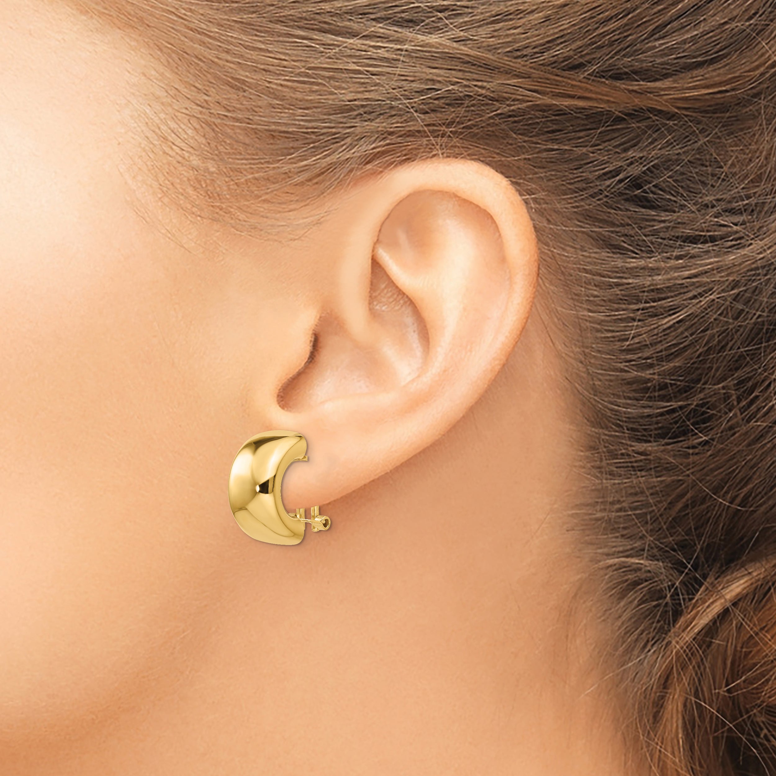 14K Polished Omega Back Earrings