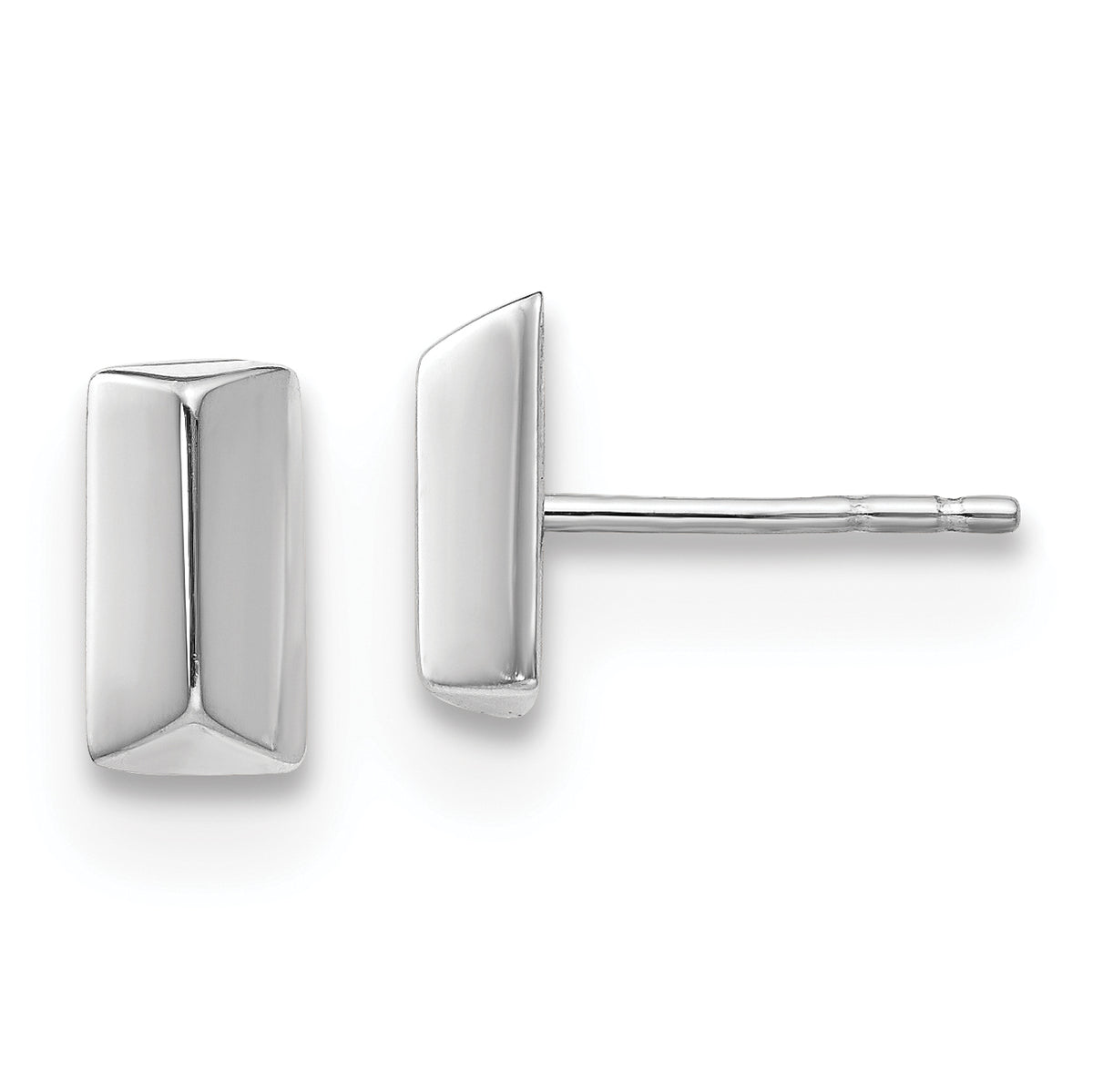 14K White Gold Polished Post Earrings