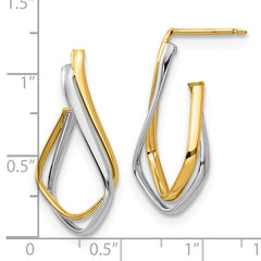 14K Two-tone Polished Post Earrings