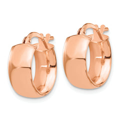 14K Rose Gold 6mm High Polished Hoop Earrings