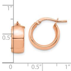 14K Rose Gold 6mm High Polished Hoop Earrings