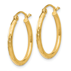 14K D/C Hinged Hoop Earrings