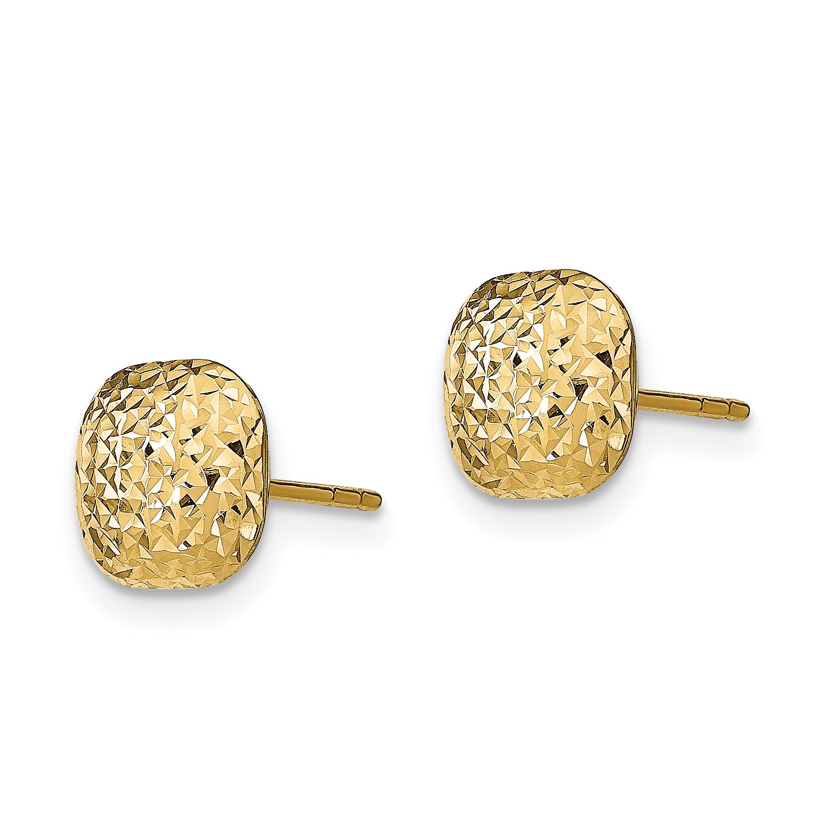 14k Polished D/C Button Post Earrings