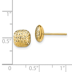 14k Polished D/C Button Post Earrings