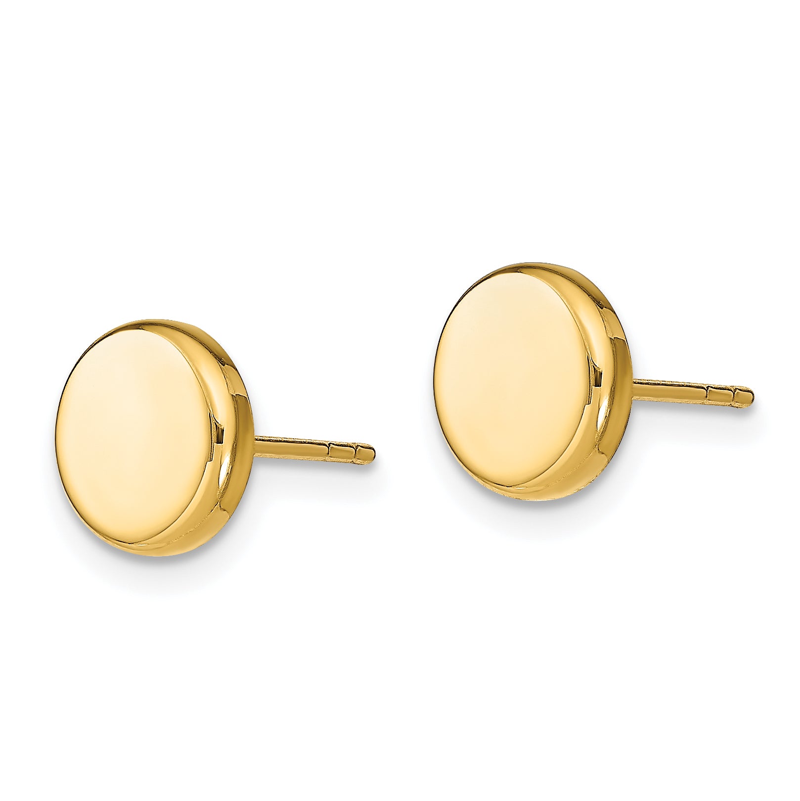 14k Polished Button Post Earrings