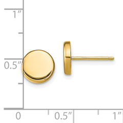 14k Polished Button Post Earrings