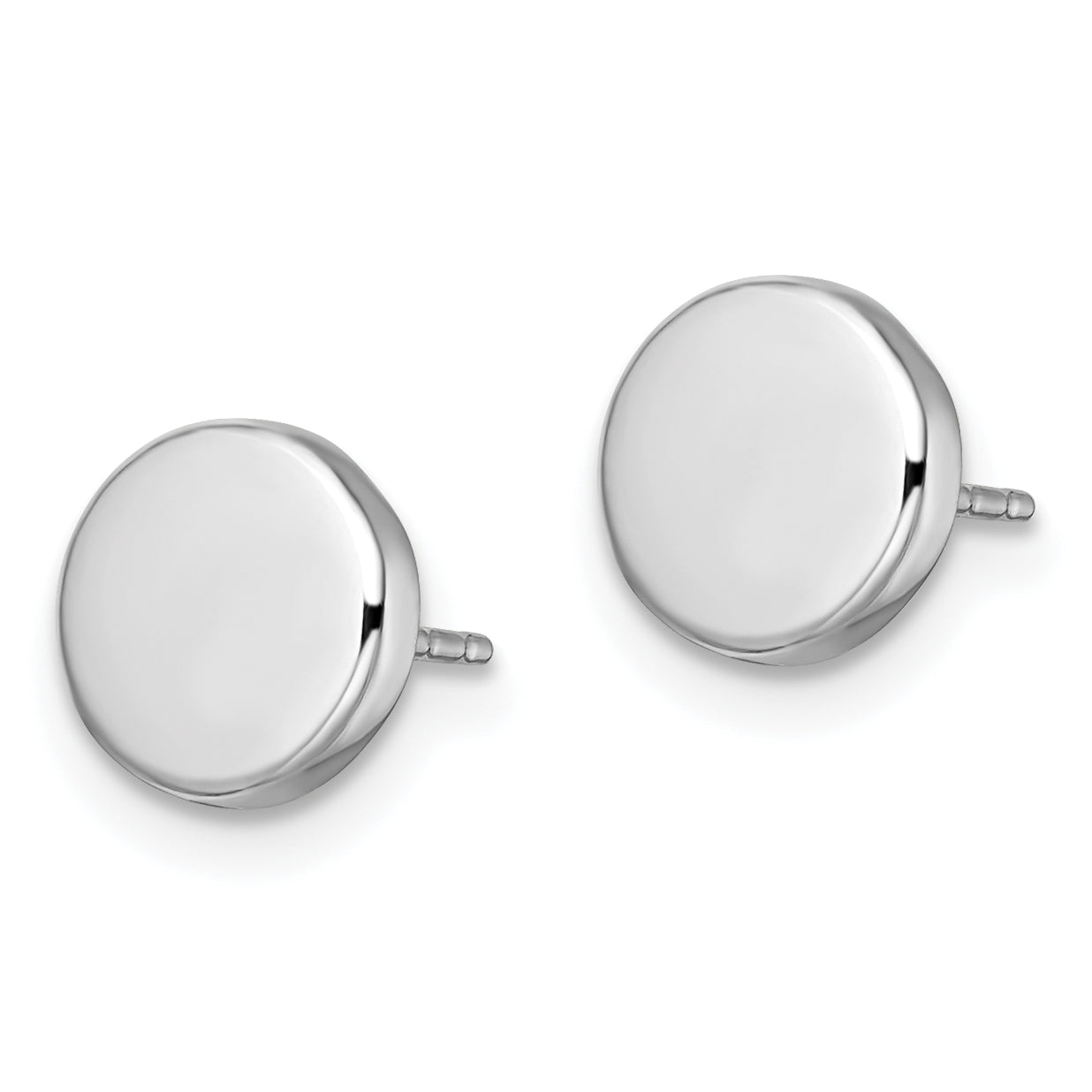 14k White Gold Polished Button Post Earrings