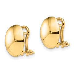 14K Polished Omega Back Earrings