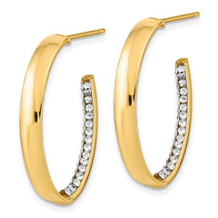 14k Polished Crystals from Swarovski J-Hoop Earrings