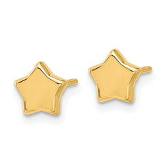 14K Polished Stars Post Earrings