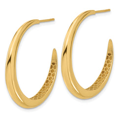 14K Polished J-Hoop Post Earrings