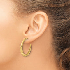 14K Polished J-Hoop Post Earrings