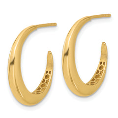 14K Polished J-Hoop Post Earrings