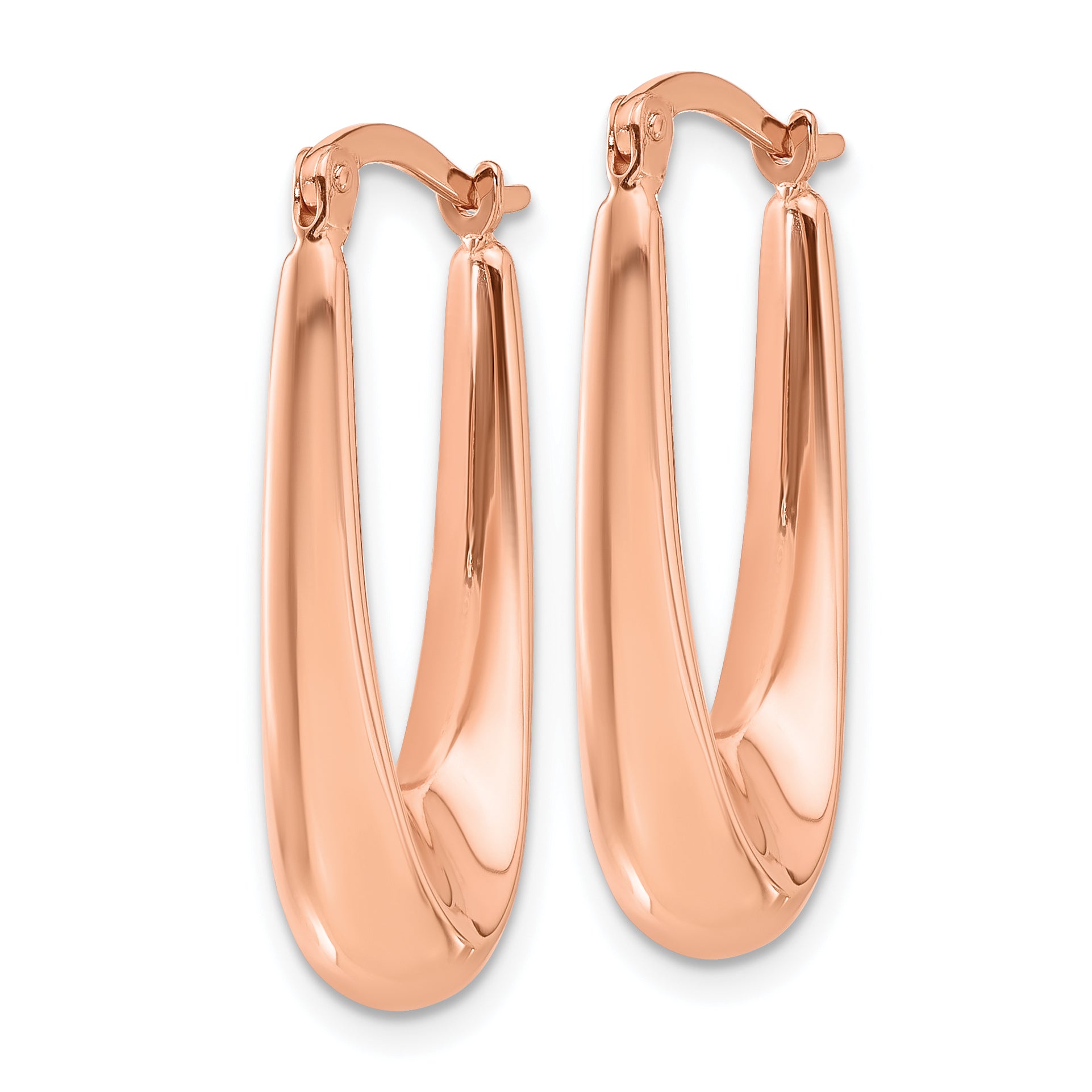 14K Rose Gold Polished Hoop Earrings