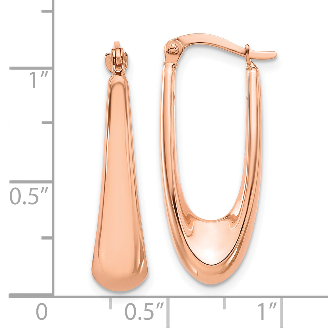 14K Rose Gold Polished Hoop Earrings