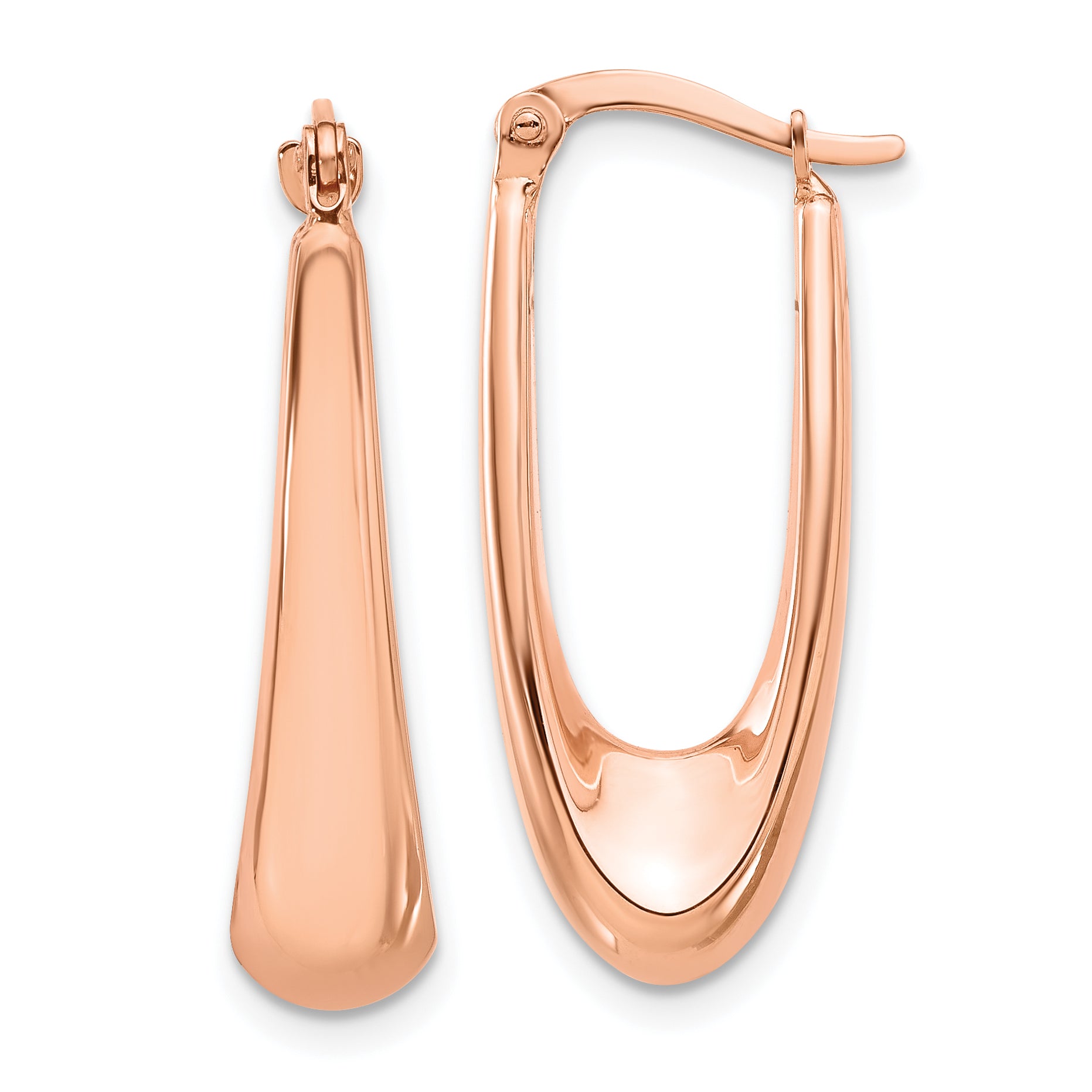 14K Rose Gold Polished Hoop Earrings