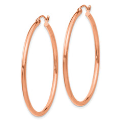 14k Rose Gold Polished 2x40mm Polished Hoop Earrings