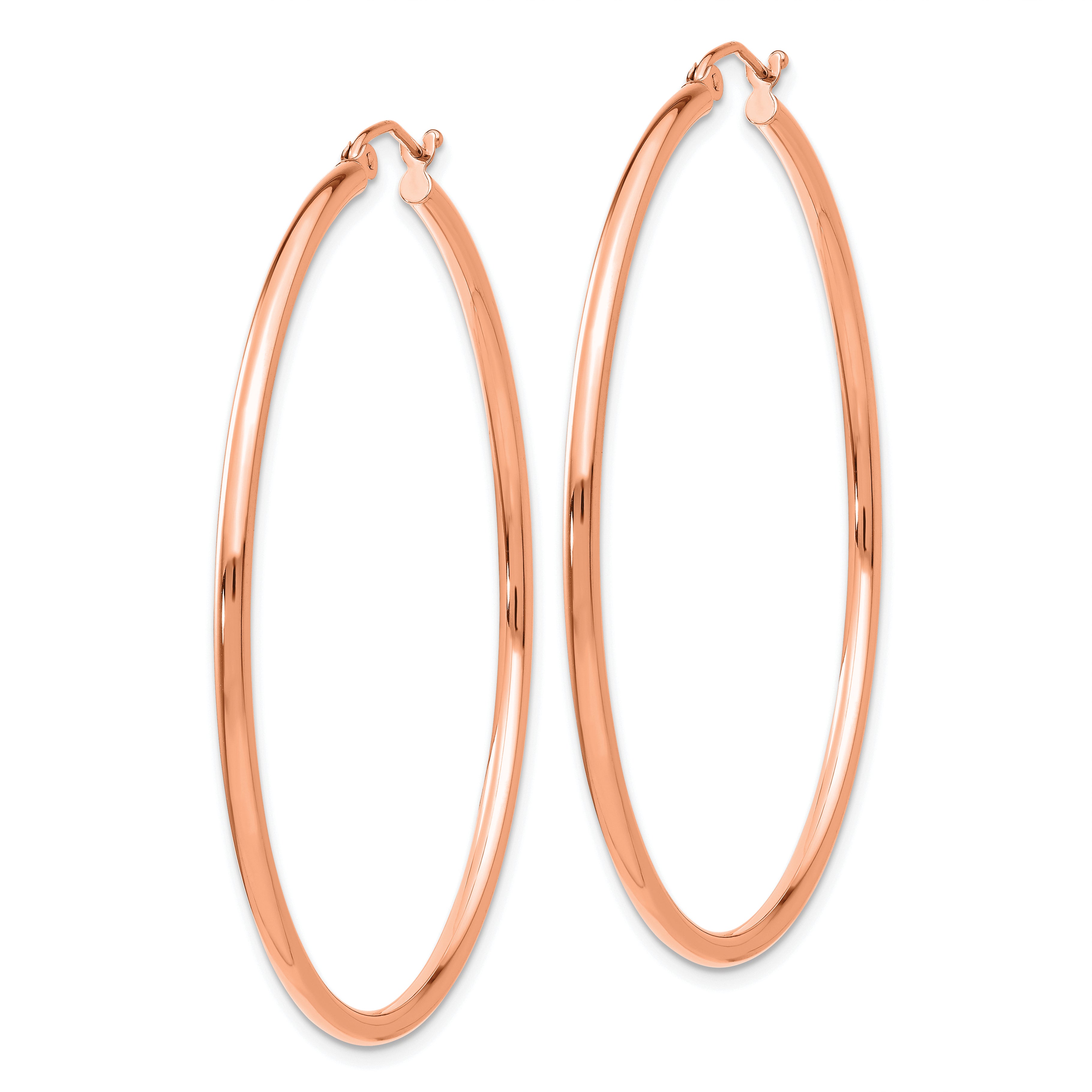 14k Rose Gold Polished 2x50mm Polished Hoop Earrings