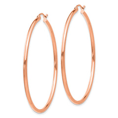 14k Rose Gold Polished 2x50mm Polished Hoop Earrings