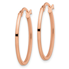 14K Rose Gold Polished Oval Hoop Earrings with Lifetime Guarantee Elegant & Lightweight