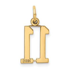 **14K Gold Polished Elongated Charm with Laser Cut Design | Elegant & Themed**