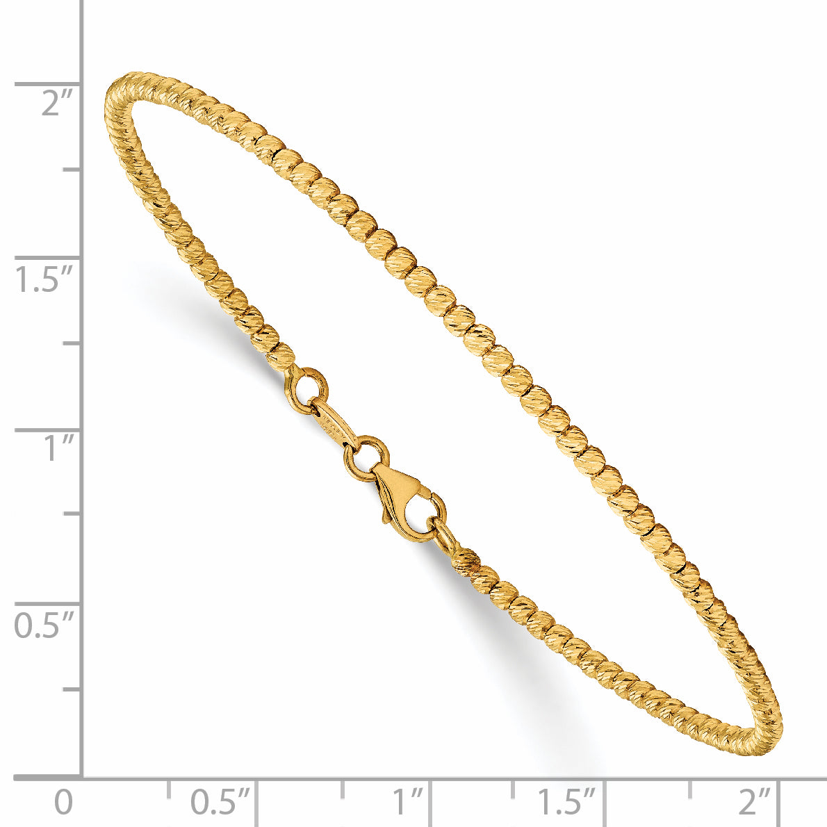 14K Polished D/C Beaded Bracelet