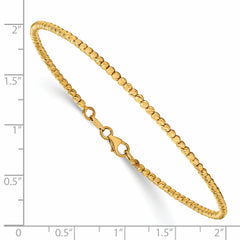 14K Polished D/C Beaded Bracelet