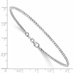 14K White Gold Polished D/C Beaded Bracelet