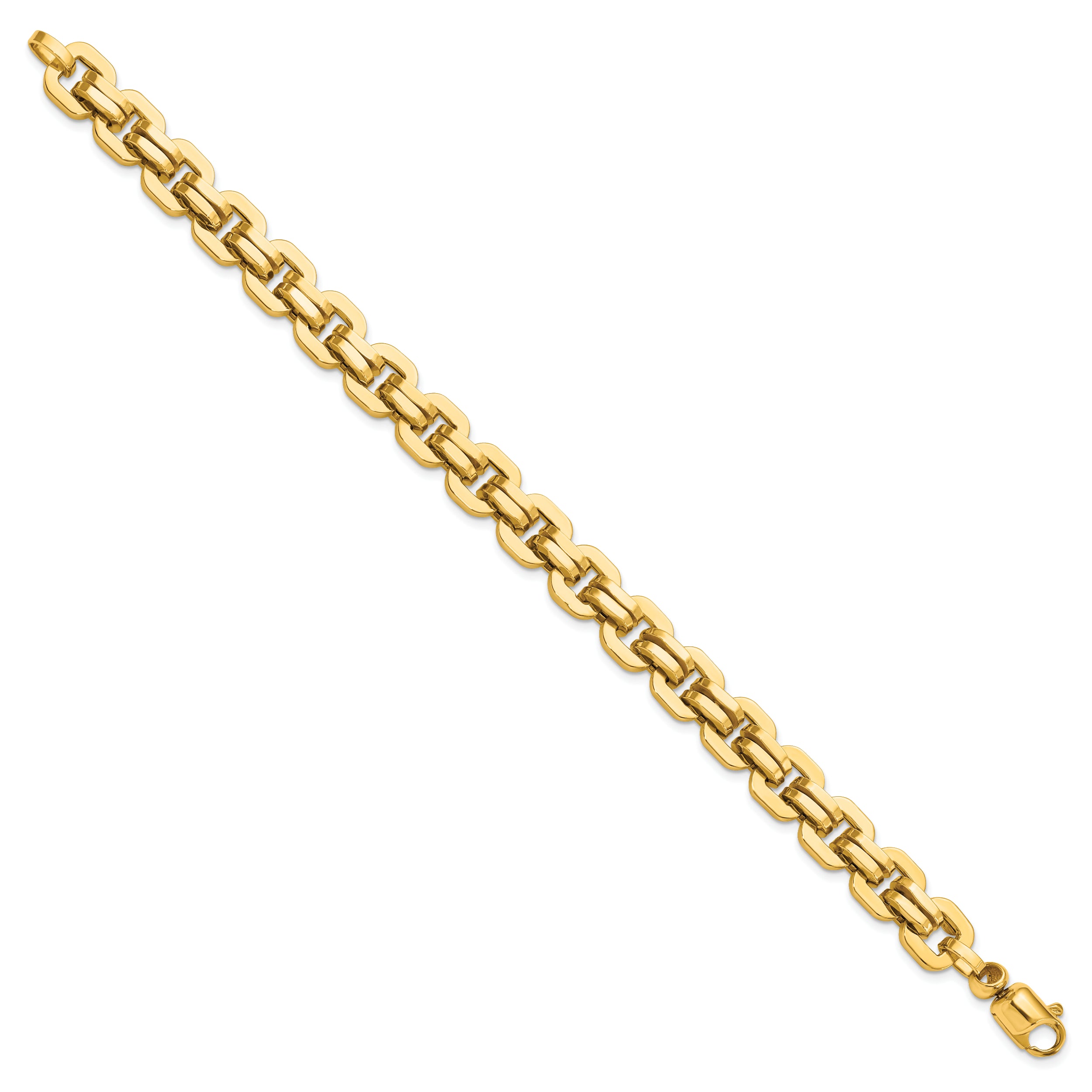 14K Men's Polished Fancy Link Bracelet