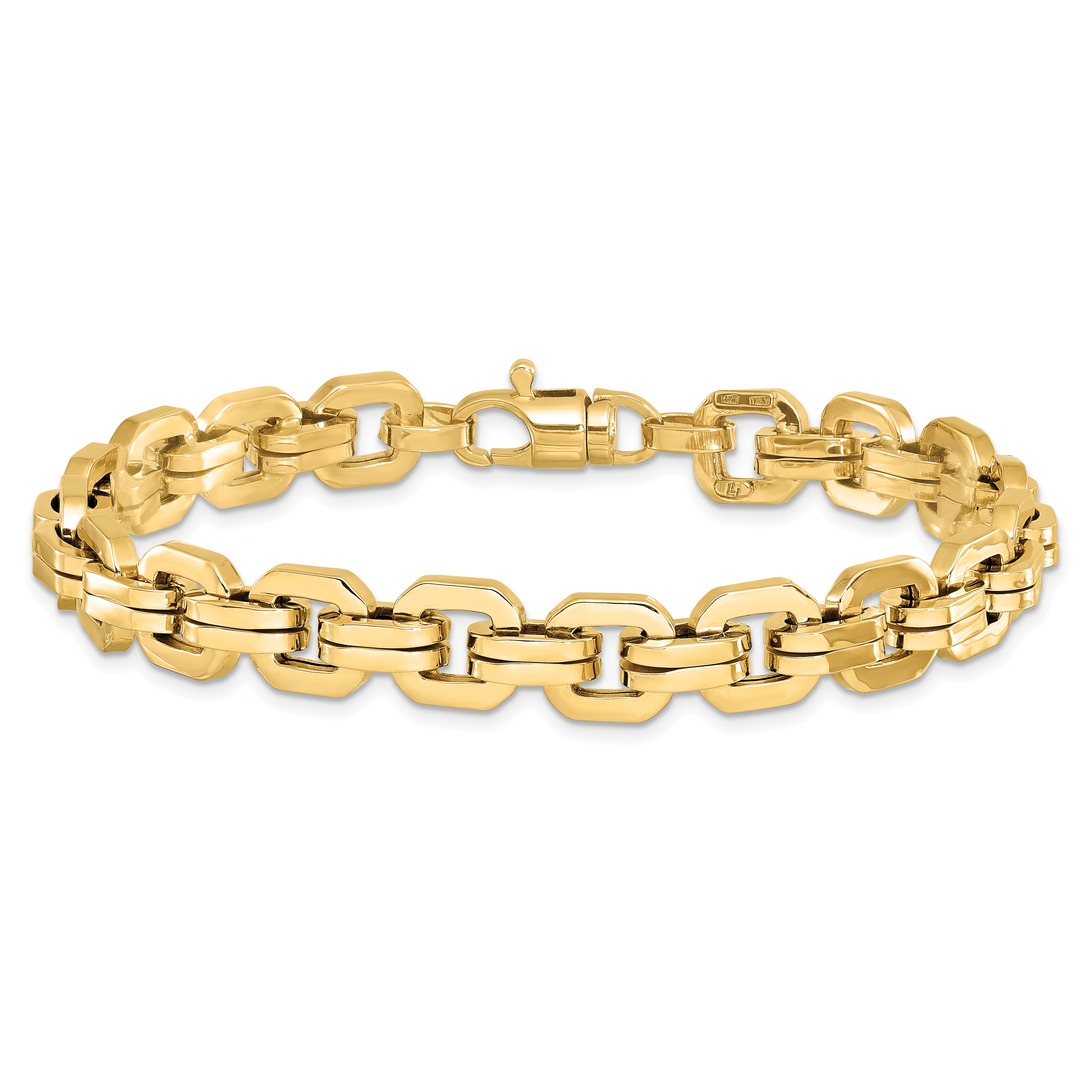 14K Men's Polished Fancy Link Bracelet