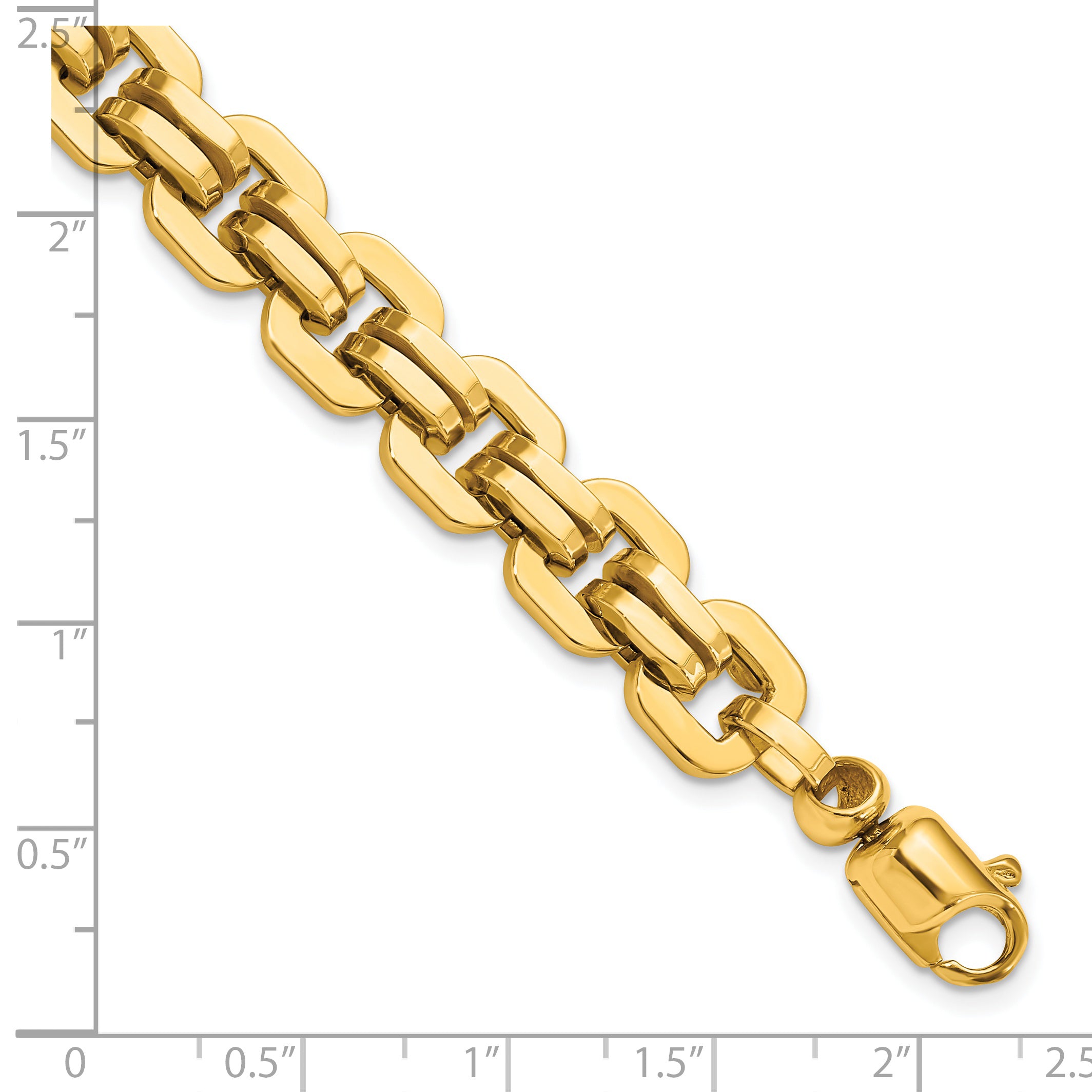 14K Men's Polished Fancy Link Bracelet