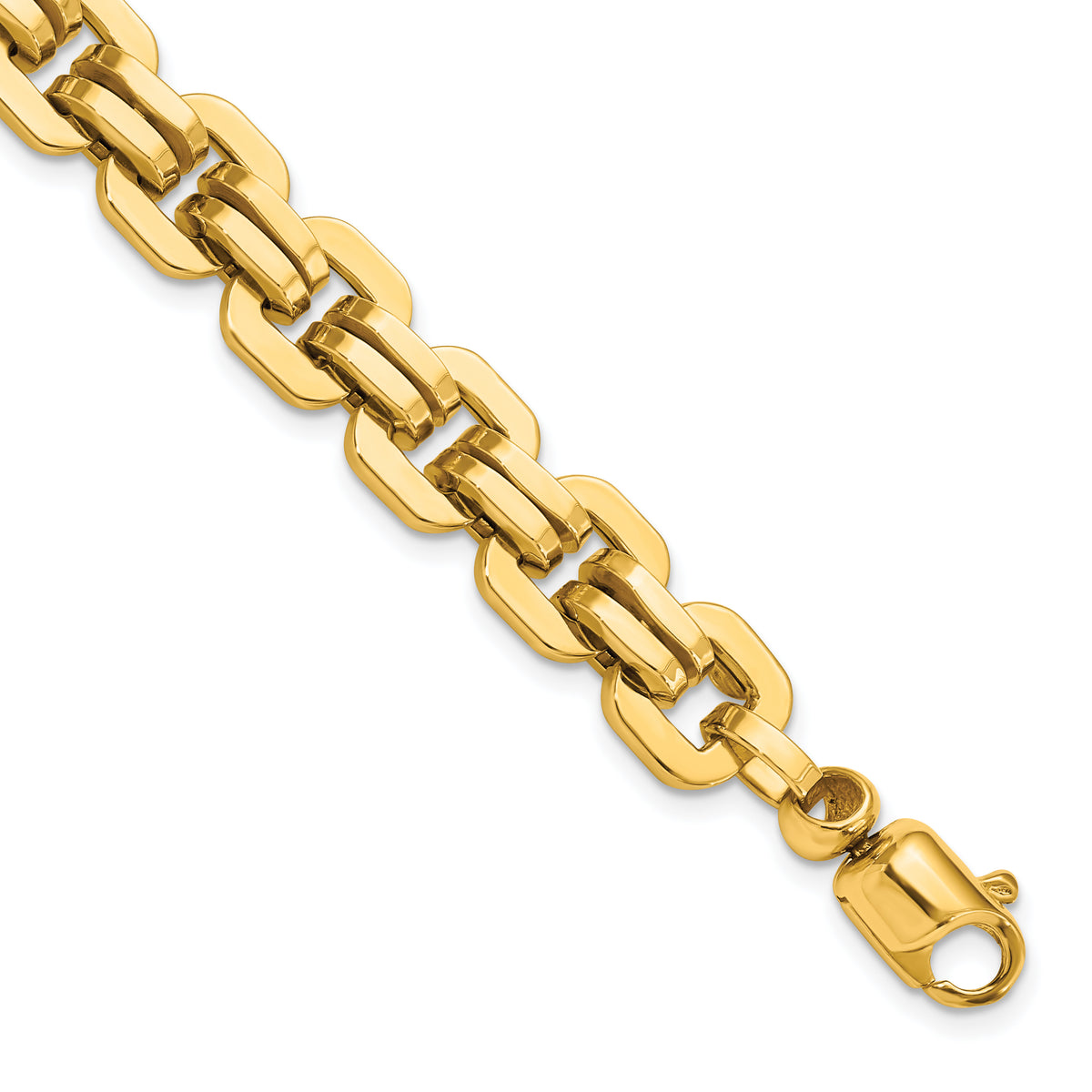 14K Men's Polished Fancy Link Bracelet