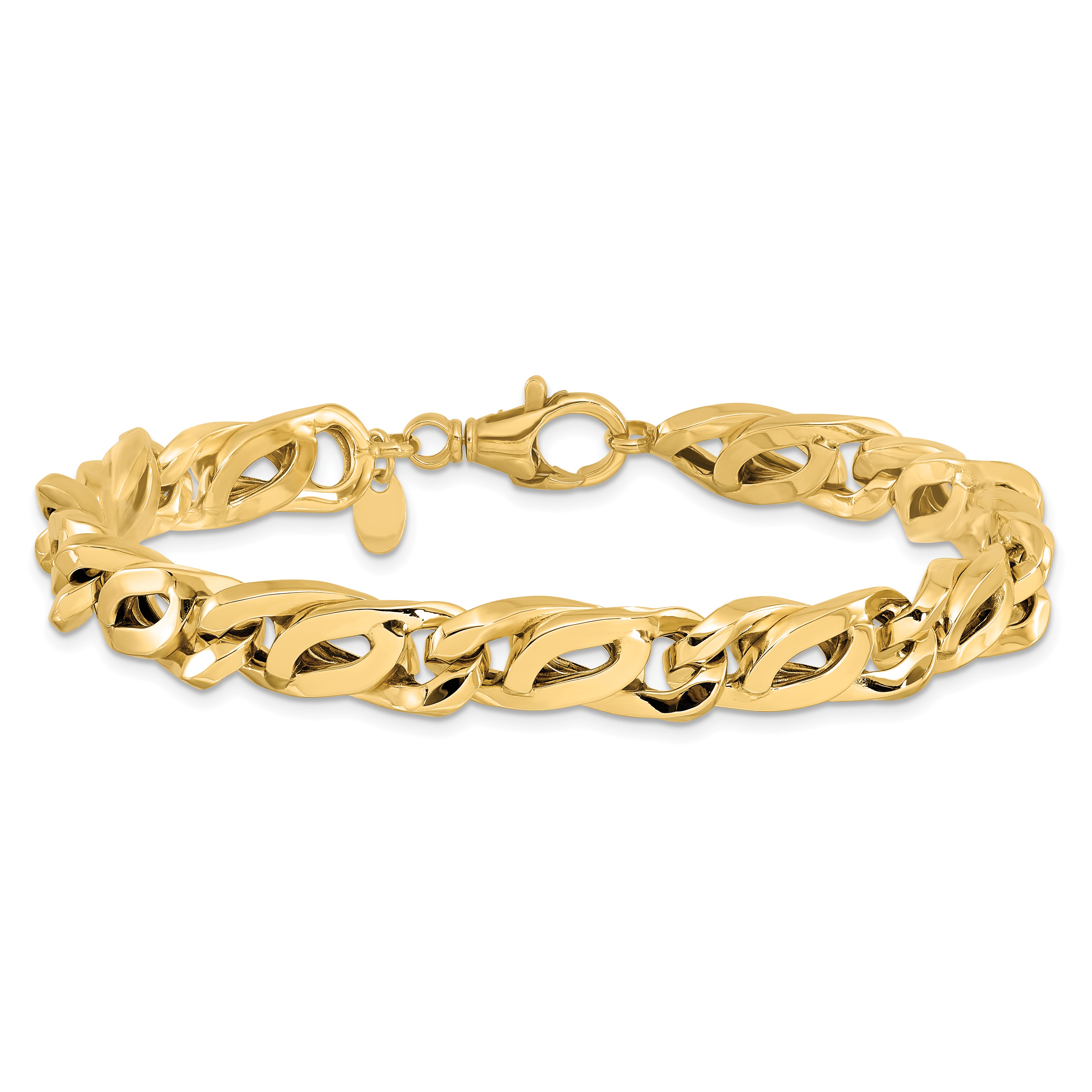 14K Men's Polished Link Bracelet