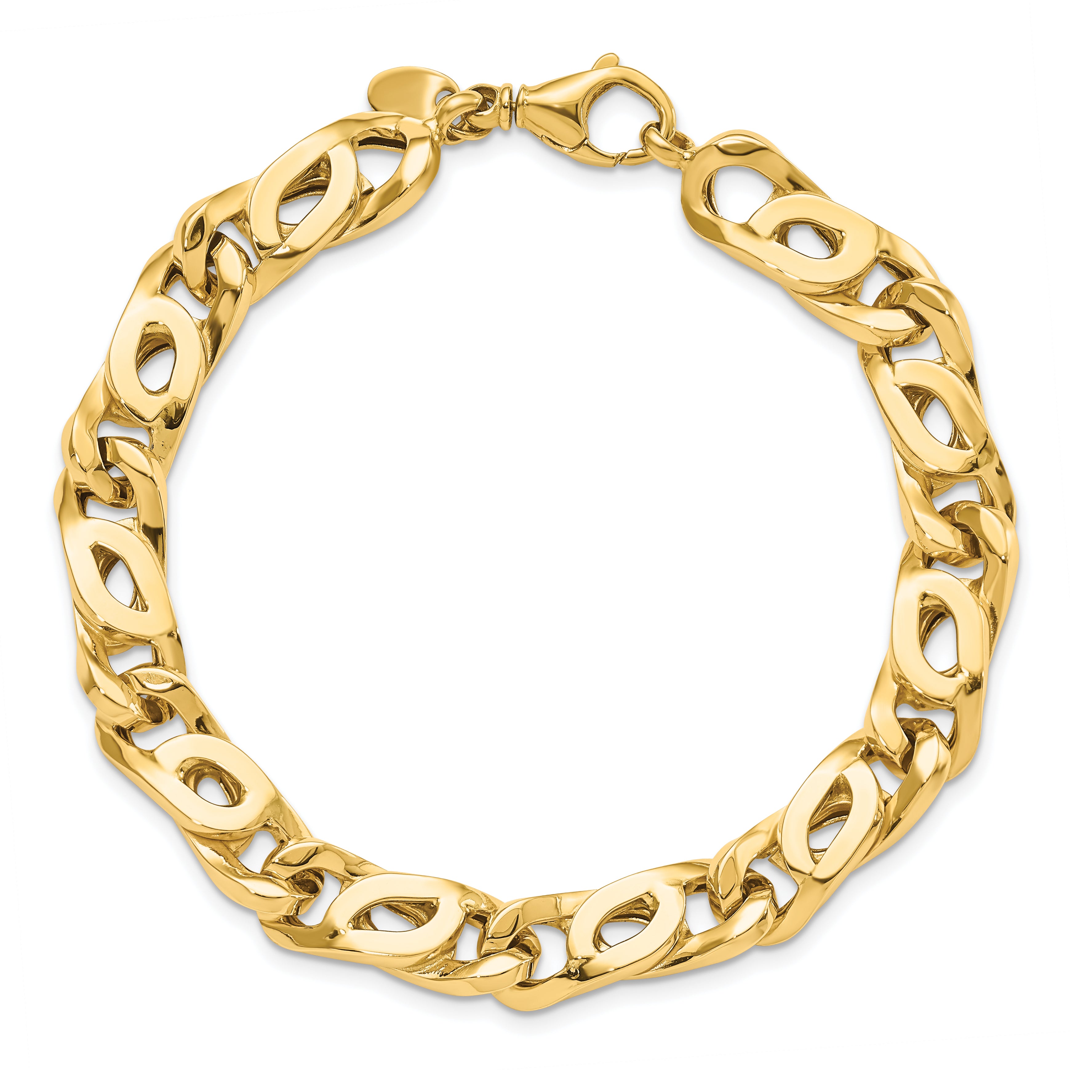 14K Men's Polished Link Bracelet